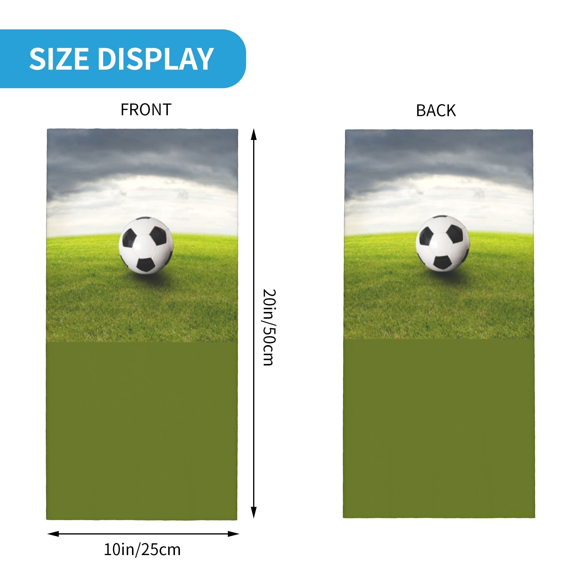 Özel futbol topu çim üzerinde  - Neck Gaiter Face Cover incelemesi ve fiyatı