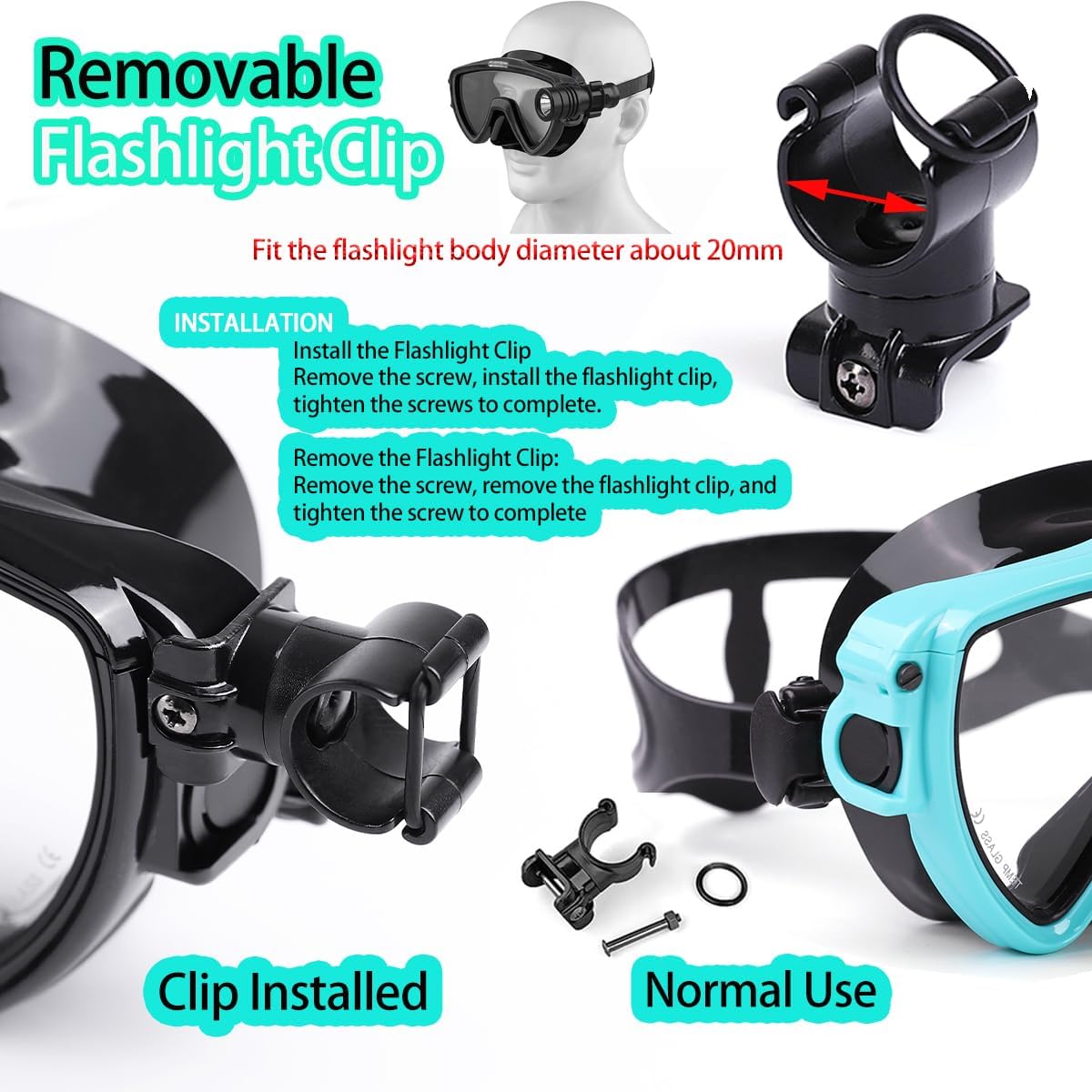 El Feneri Braketi ile Dalış Ma - Silicone Mask Bracket incelemesi ve fiyatı